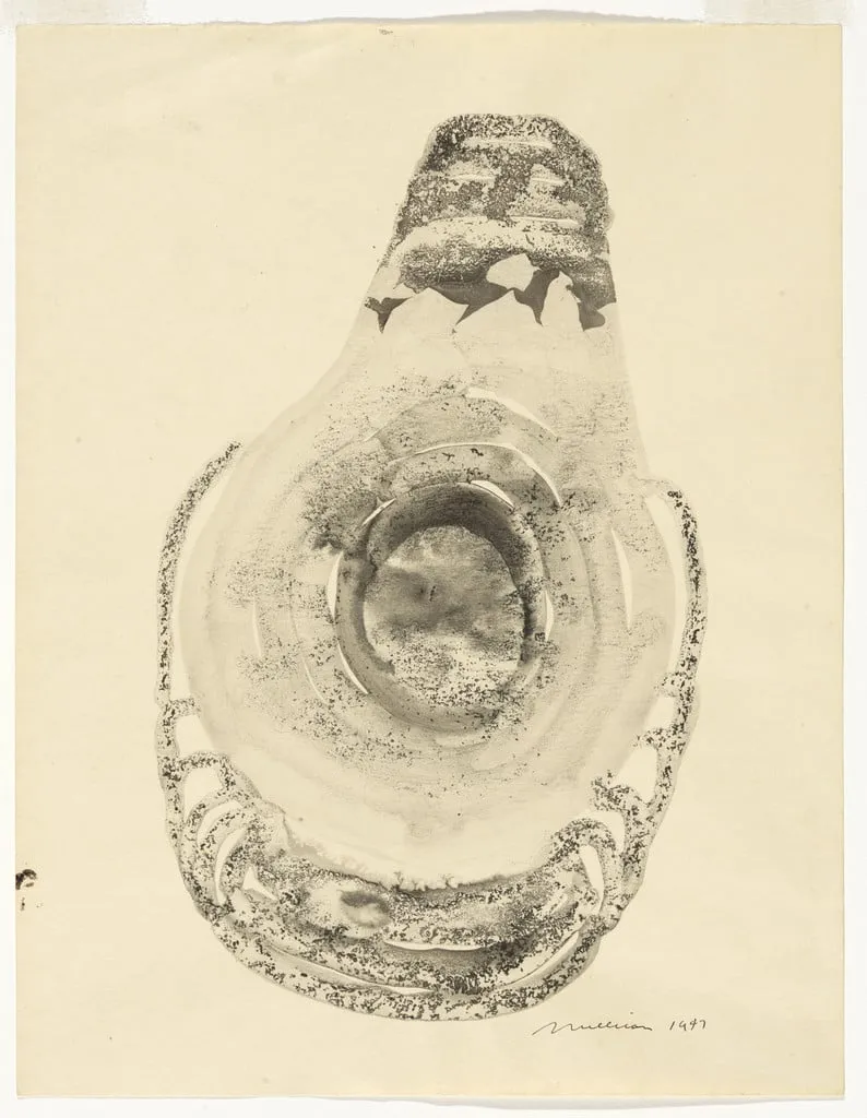 Untitled, by Lee Mullican, ink, 1947