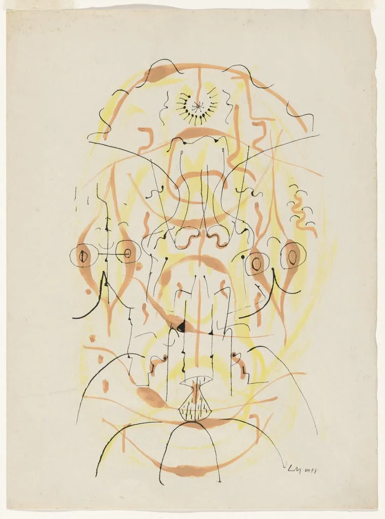 Untitled, by Lee Mullican, watercolor, 1948