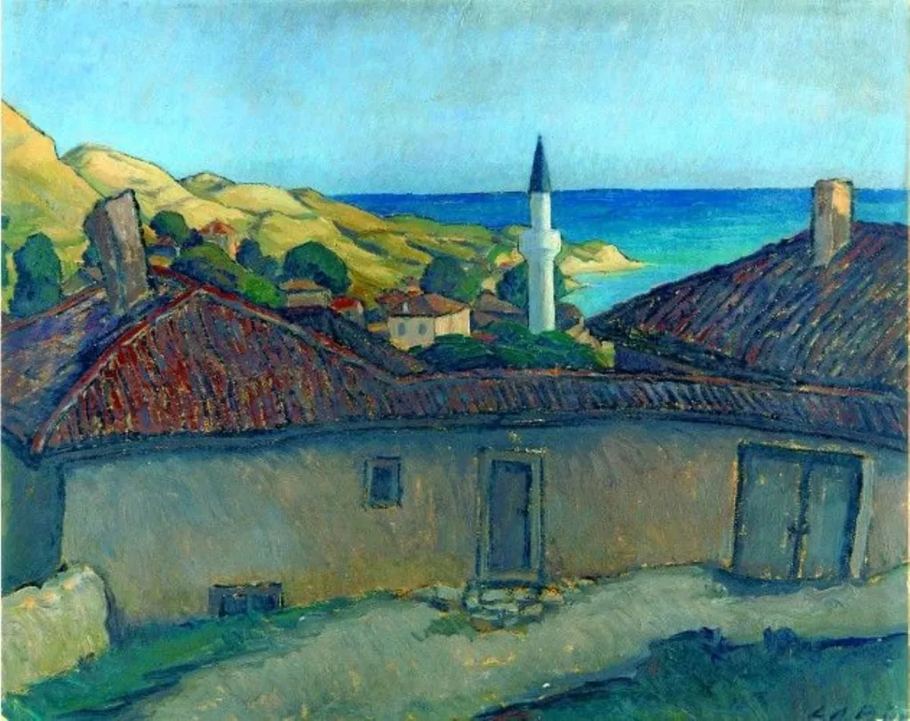 Balcic - Peisaj cu minaret, by Leon Alexandru Biju, unspecified