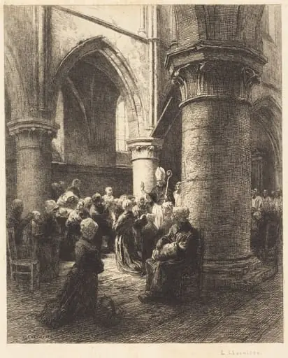 An Episcopal Visitation, by Léon Augustin Lhermitte