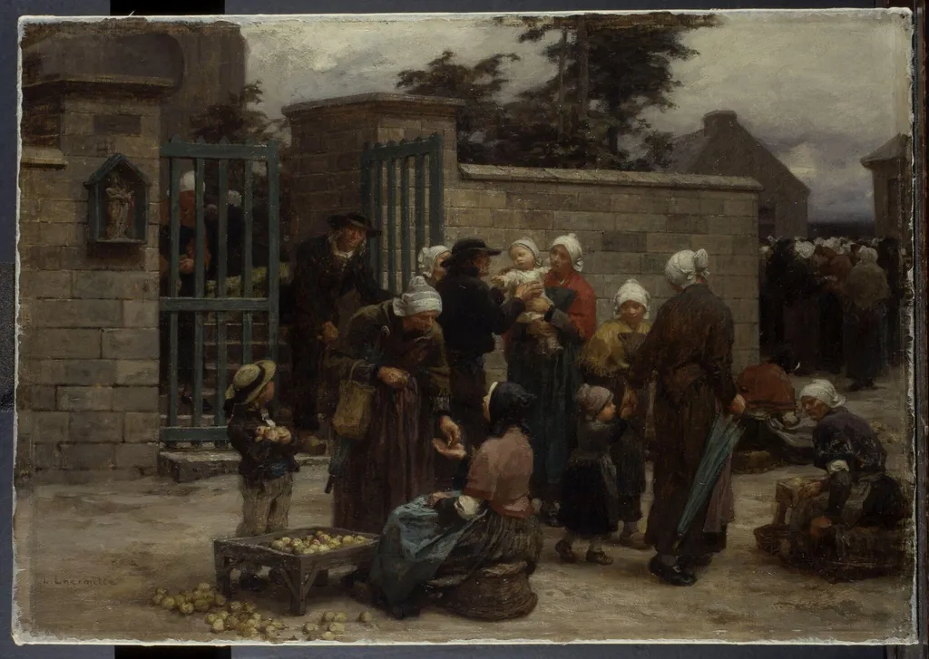 Le Pardon de Plourin, Brittany, by Léon Augustin Lhermitte, oil, 1877