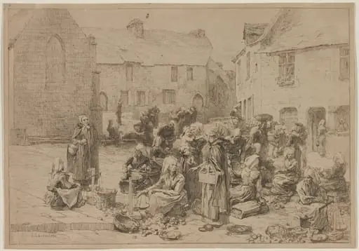 The Apple Market at Landerneau, by Léon Augustin Lhermitte