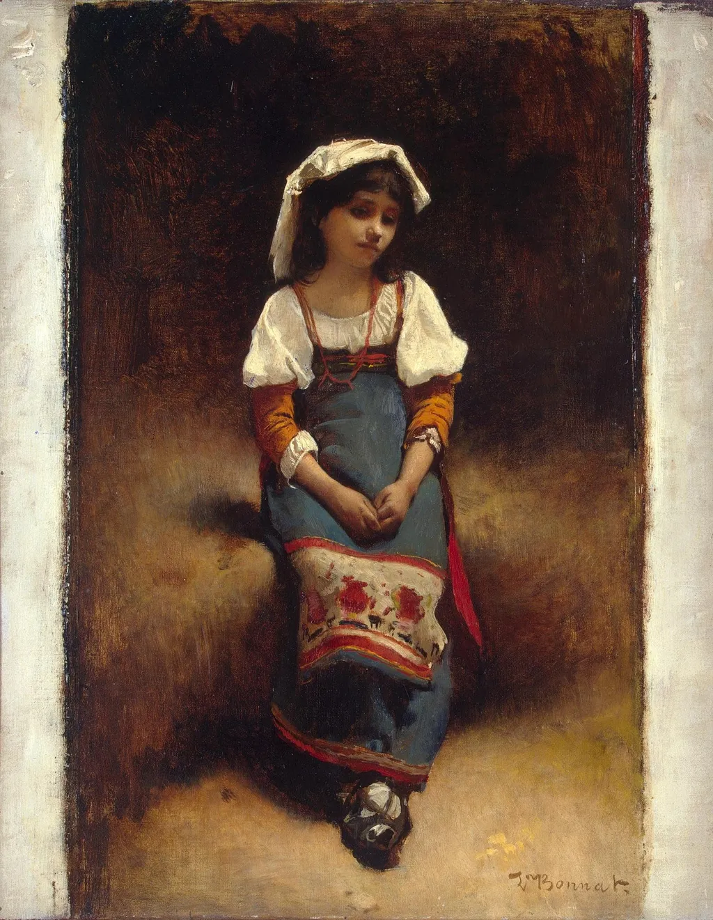 Italian girl, by Léon Bonnat, oil, 1865