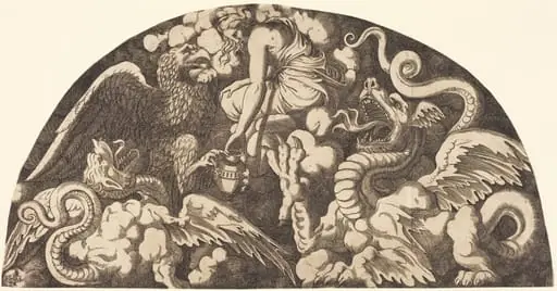 Jupiter Bringing Water of the Styx to Psyche, by Léon Davent