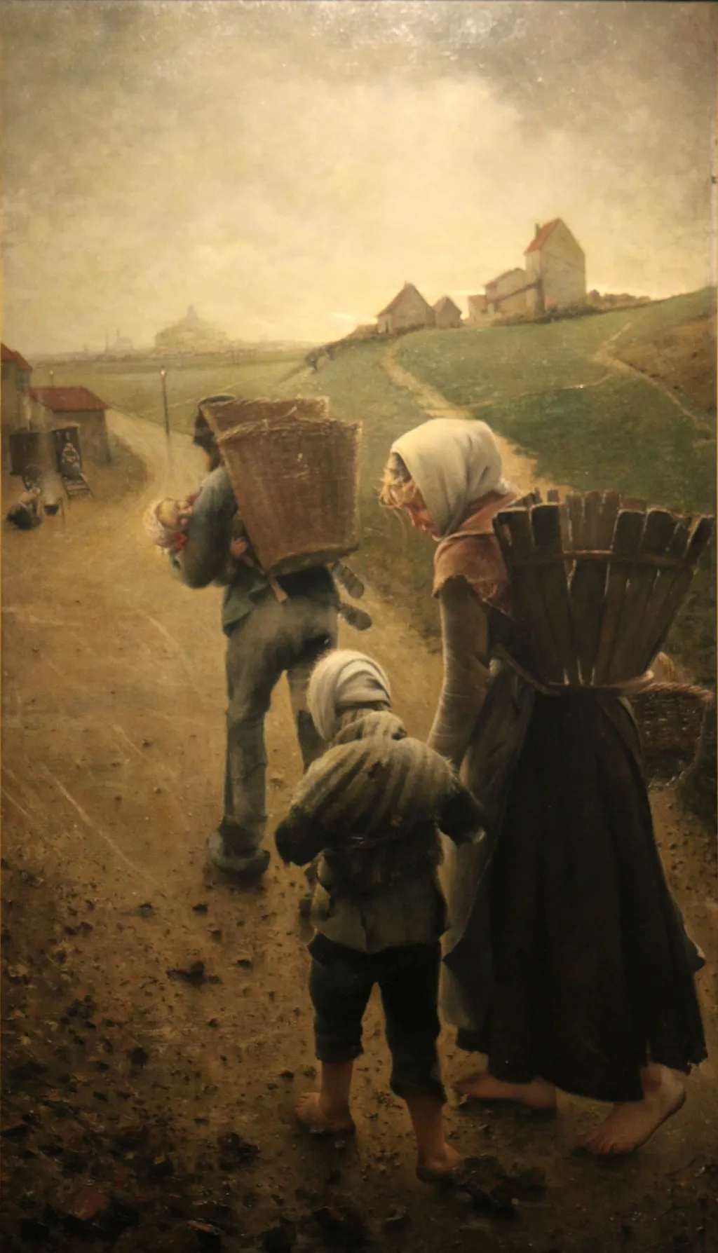 The chalk sellers-In the evening, by Léon Frédéric, oil, 1892