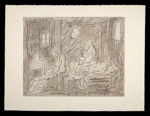 Leon Kossoff: The Testament of Eudamidas (after Poussin), by Leon Kossoff