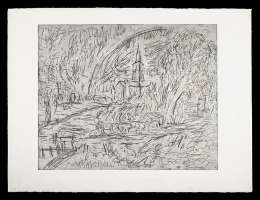 Salisbury Cathedral from the Meadows (after Constable), by Leon Kossoff