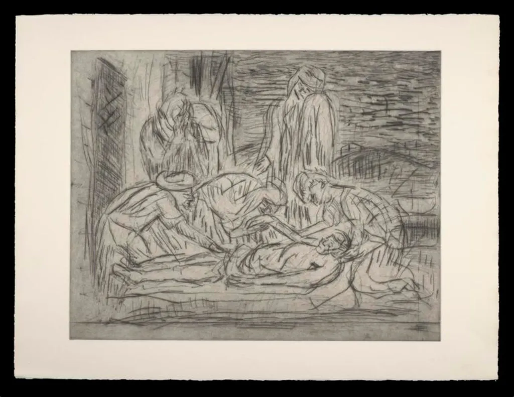The Lamentation over the Dead Christ (after Poussin), by Leon Kossoff, 1998
