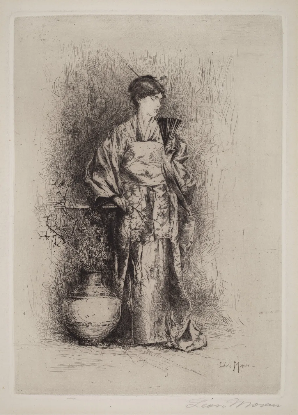 Japanese Fantasy, by Leon Moran, ink, 1884
