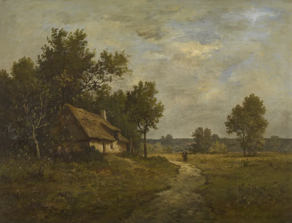 Landscape, by Léon Richet, oil, 1885
