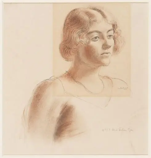 Drawing of Eileen Agar when a student in 1922, by Leon Underwood
