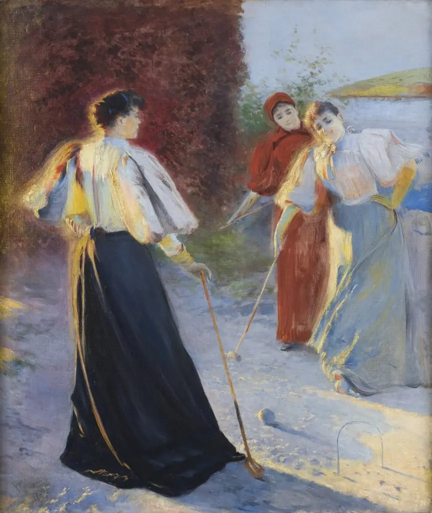 A Game of Crocquet, by Leon Wyczółkowski
