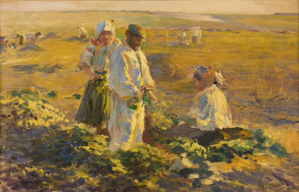 Beet-Lifting, by Leon Wyczółkowski, oil, 1897