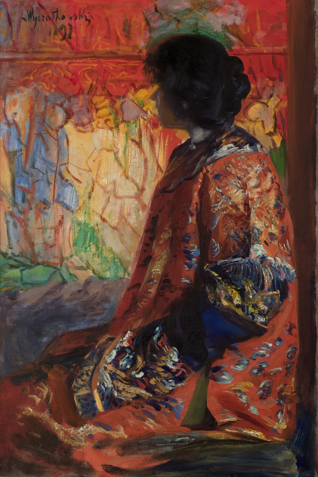 Japanese Woman, by Leon Wyczółkowski, oil, 1899