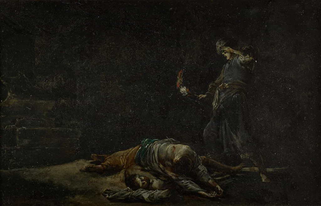 Die Auffindung von Pyramus und Thisbe, by Leonaert Bramer, paint, 1624