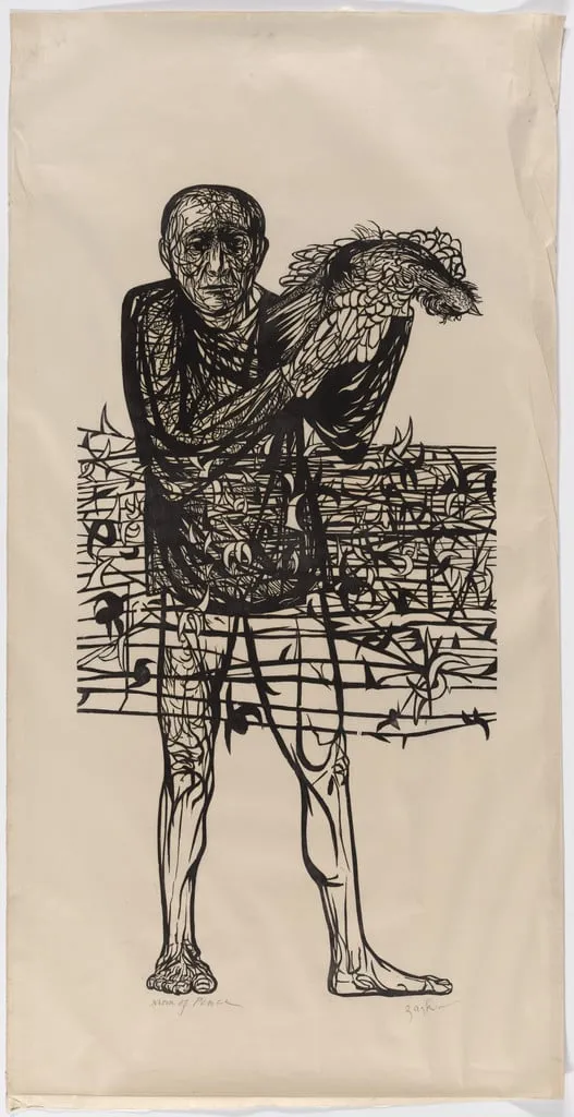 Untitled, by Leonard Baskin, ink, 1952