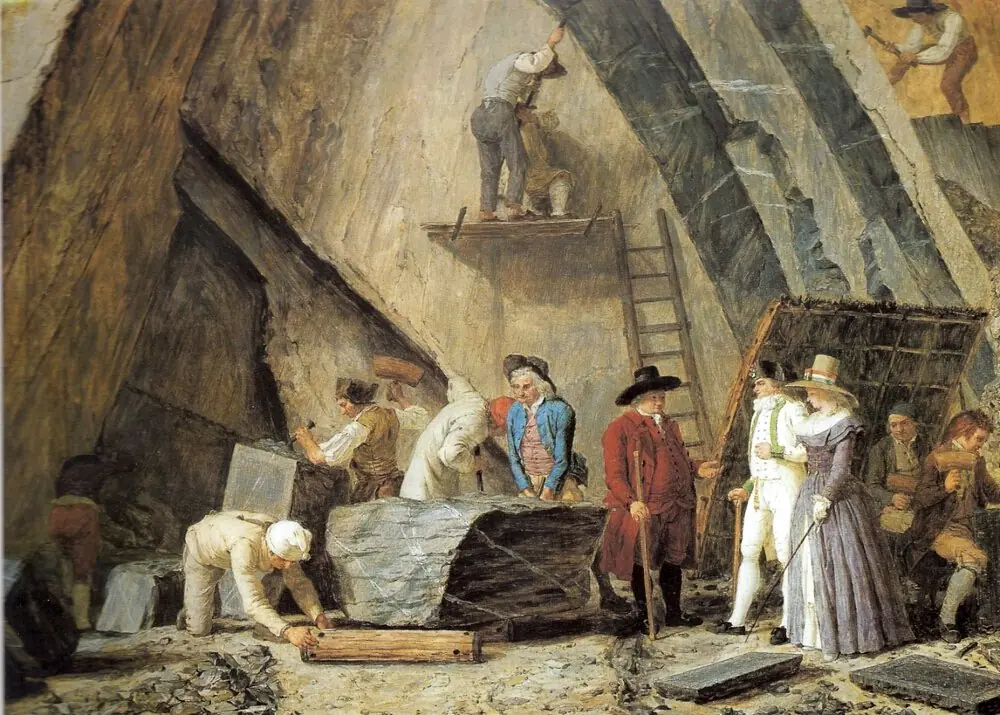 Bezoek aan de marmergroeve, by Léonard Defrance