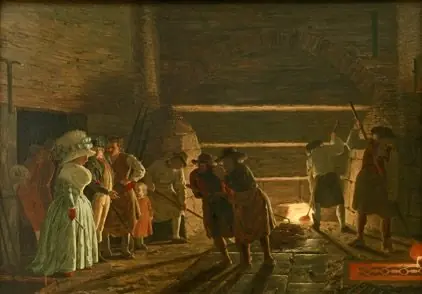 Interior of a foundry, by Léonard Defrance