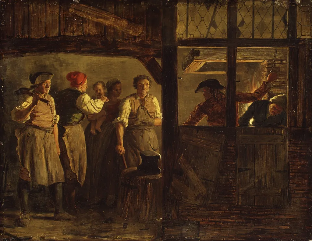 The Forge, by Léonard Defrance, oil, 1790