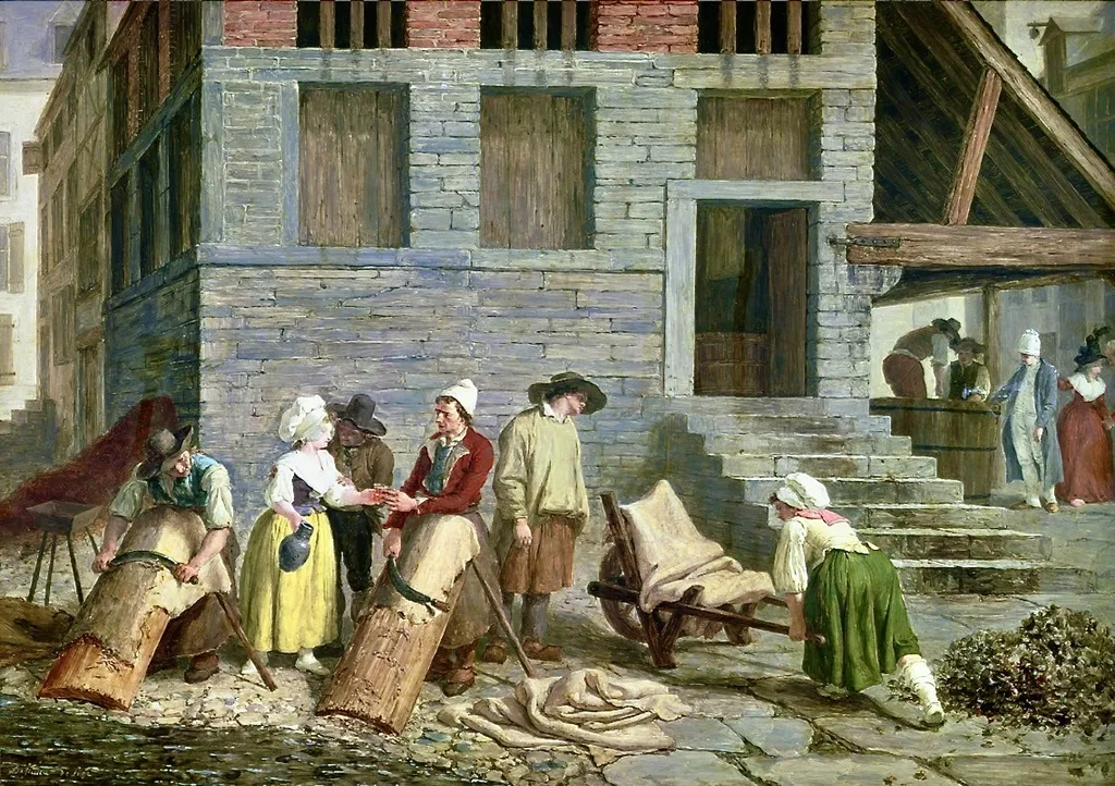 Une tannerie, by Léonard Defrance, oil, 1796