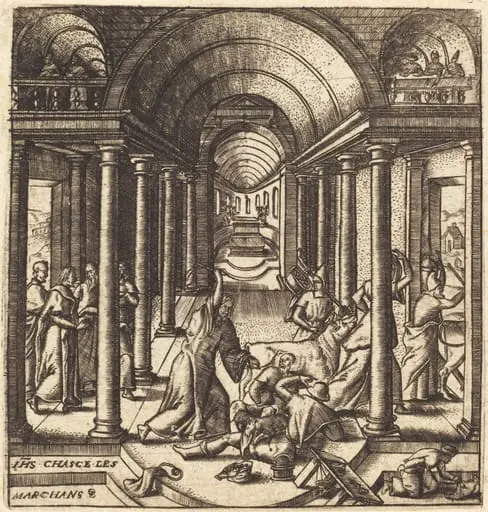 Christ Driving the Money Changers from the Temple, by Léonard Gaultier