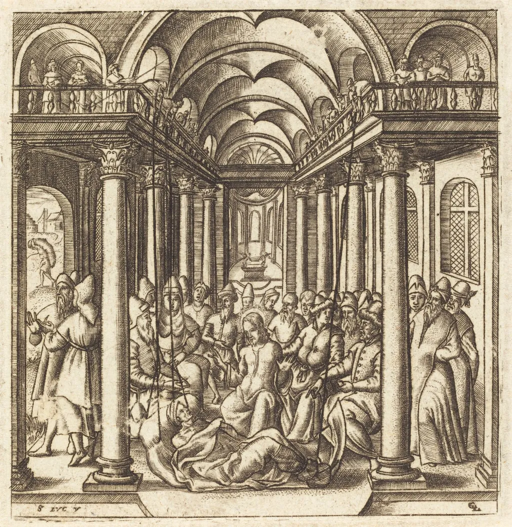 Christ Heals the Paralyzed Man, by Léonard Gaultier, ink, 1578