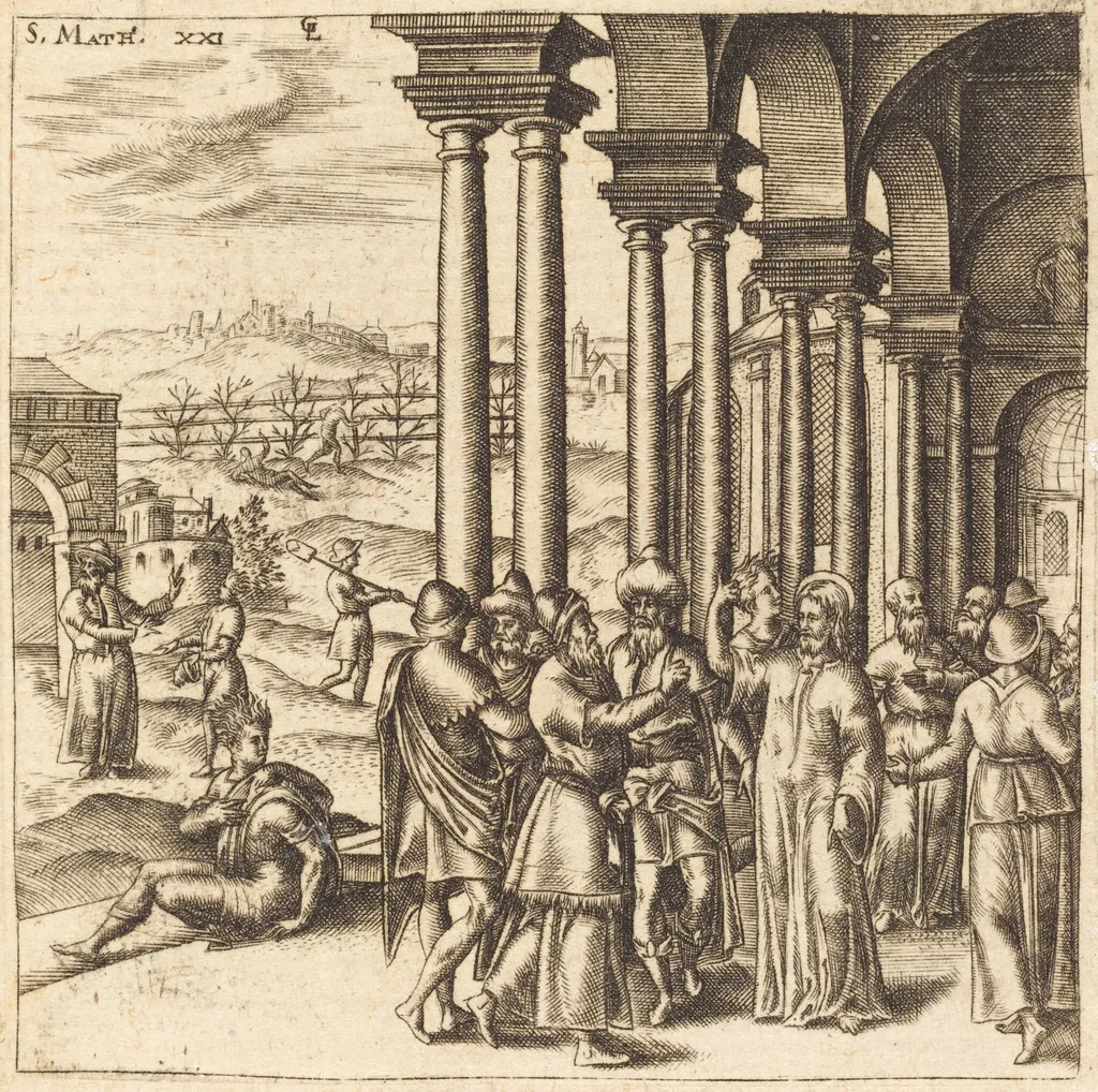 Christ in the Temple, by Léonard Gaultier, ink, 1578