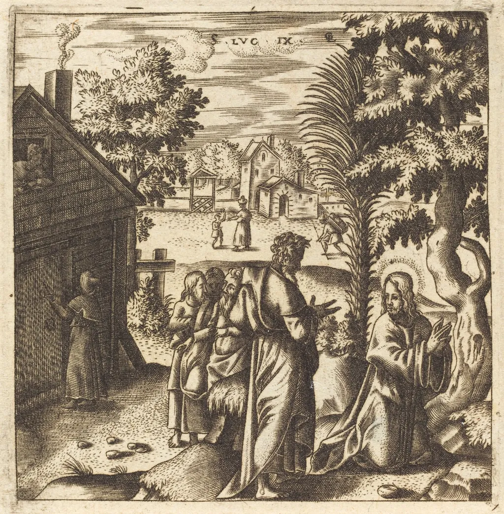Christ Praying, by Léonard Gaultier, ink, 1578