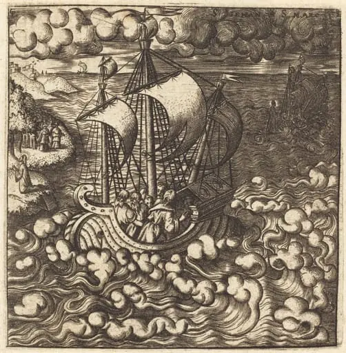Christ Praying while His Disciples are in a Boat on a Windy Sea, by Léonard Gaultier