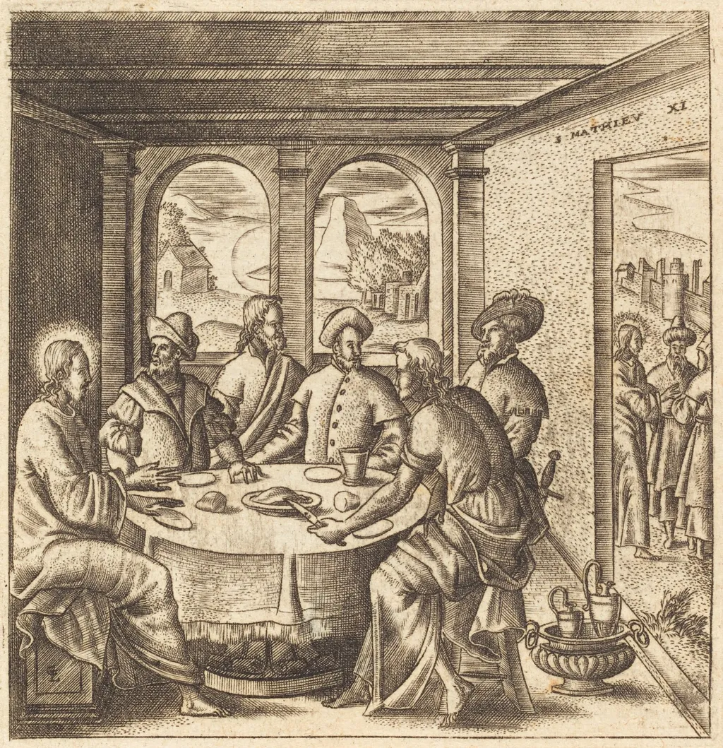 Christ Teaching, by Léonard Gaultier, ink, 1578