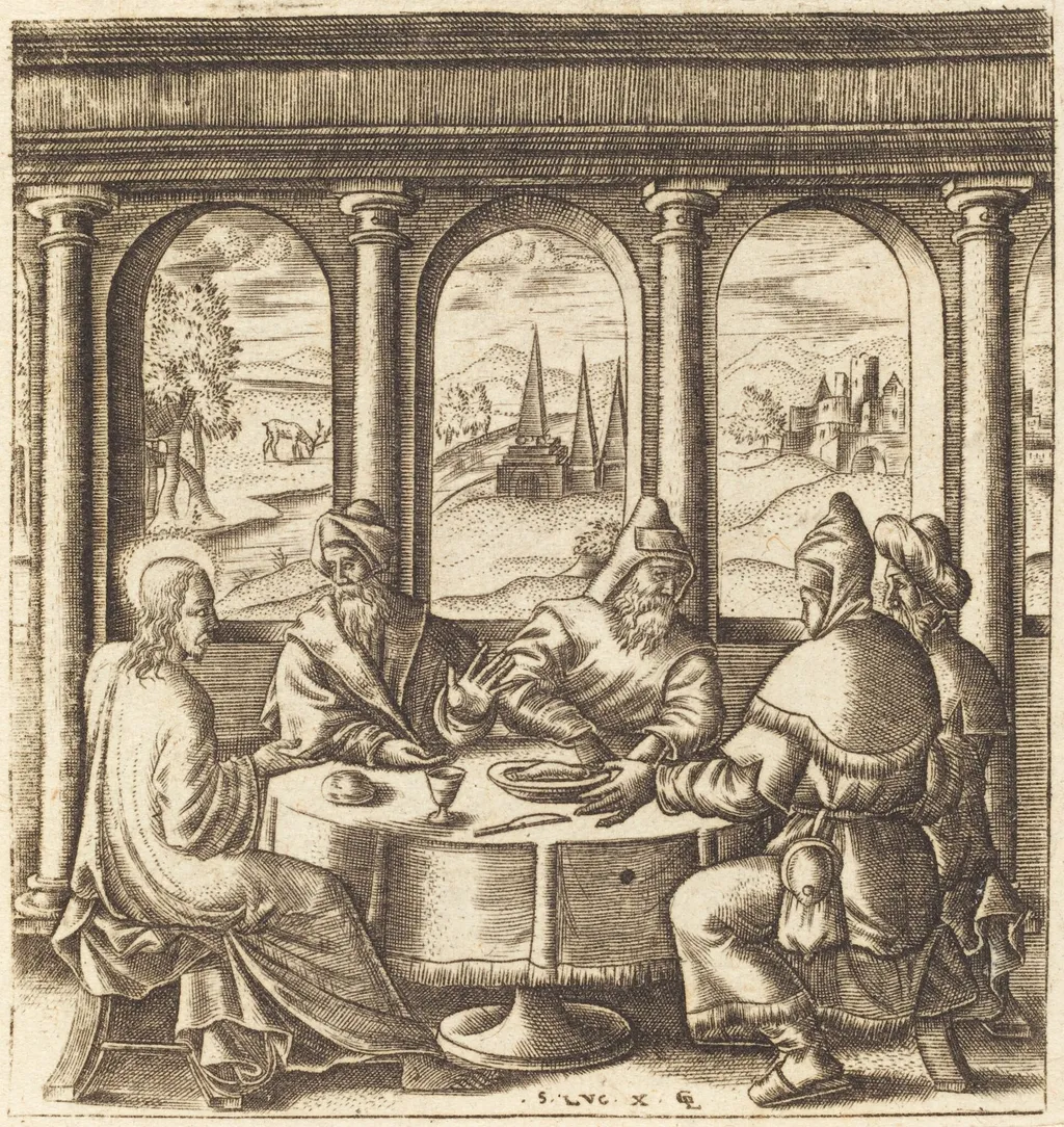 Christ Teaching, by Léonard Gaultier, ink, 1578