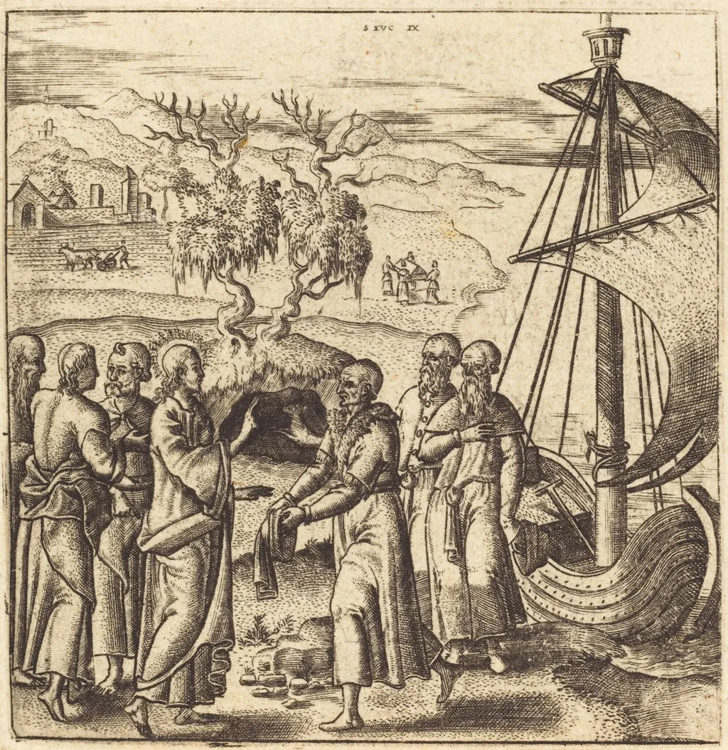 Christ the Teacher, by Léonard Gaultier, ink, 1578