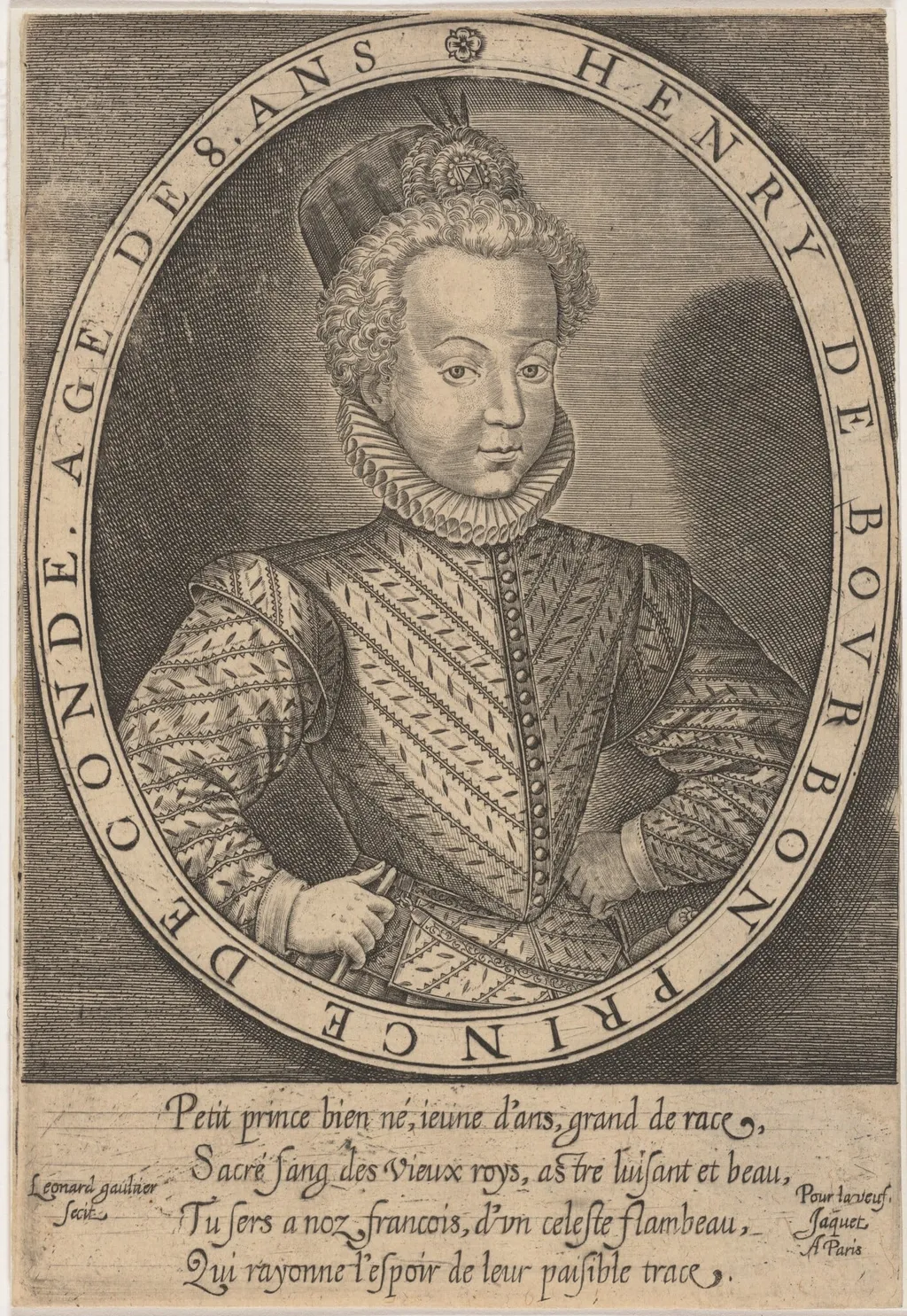 Henry II de Bourbon, Prince de Conde, by Léonard Gaultier, ink, 1604