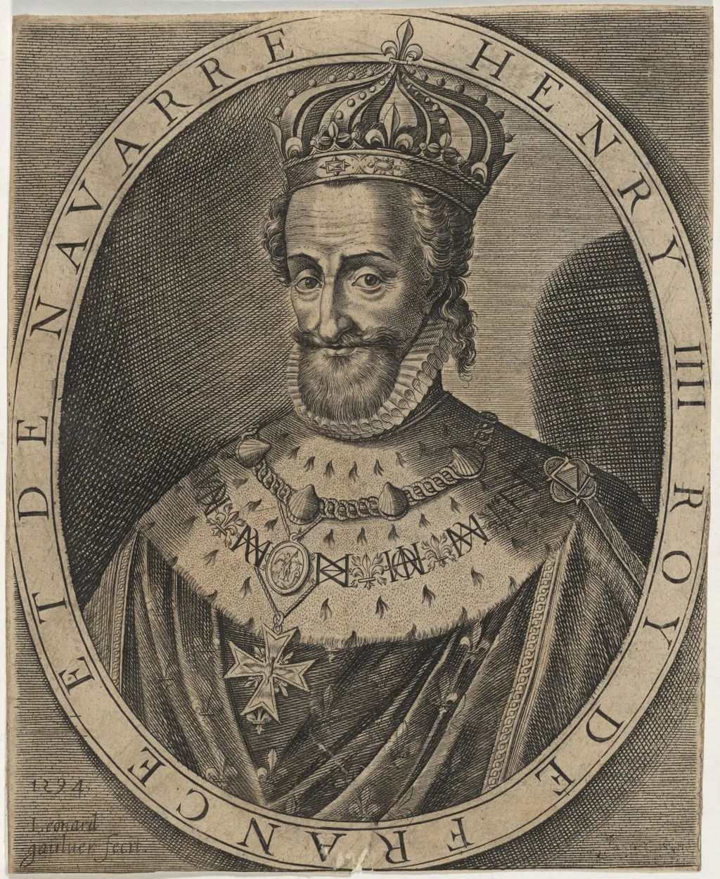 Henry IV, by Léonard Gaultier, ink, 1594