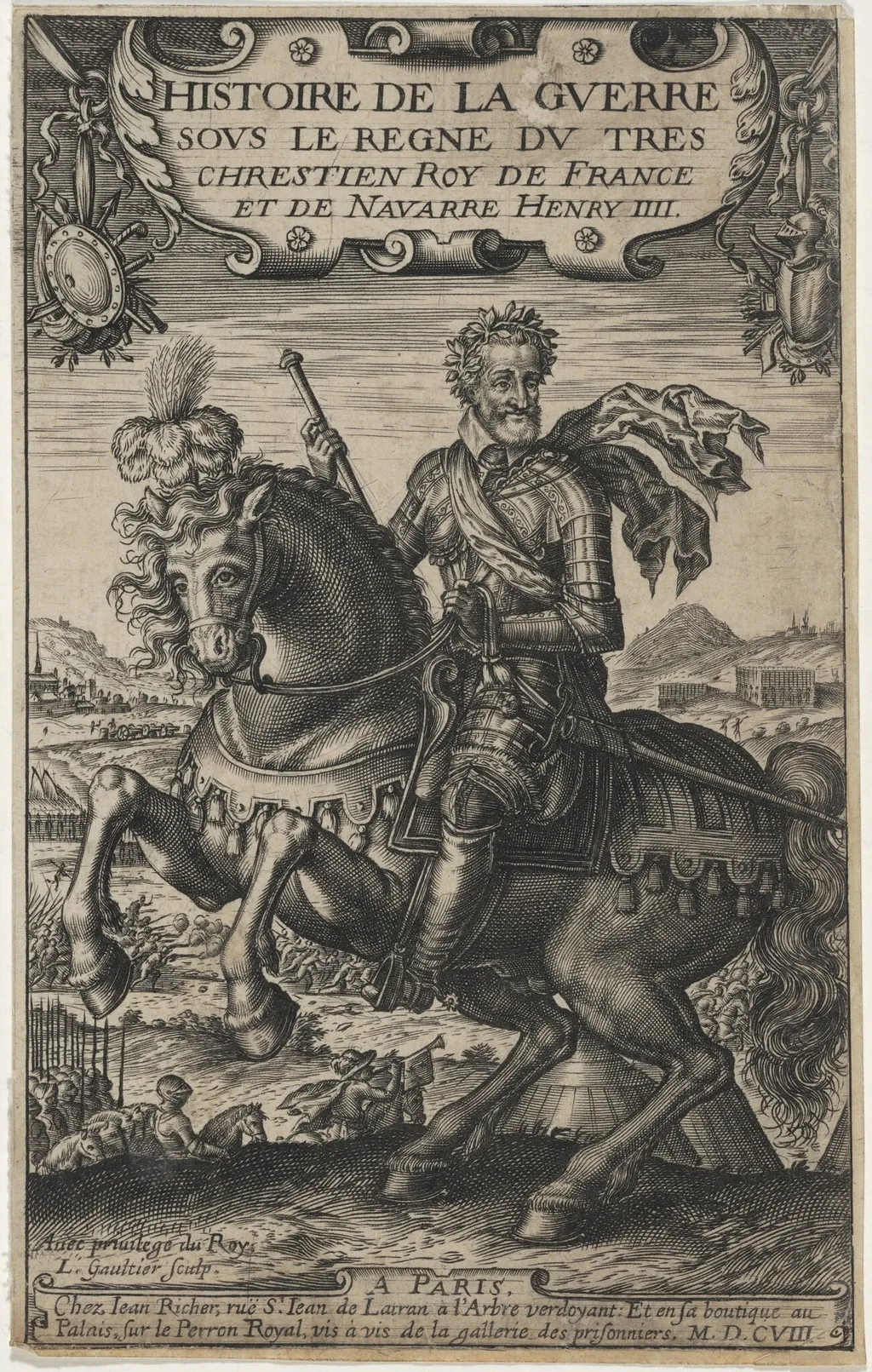 Henry IV, by Léonard Gaultier, ink, 1601
