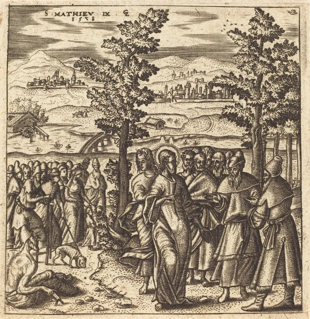 If I only Touch His Garments, I shall be Made Well, by Léonard Gaultier, ink, 1578