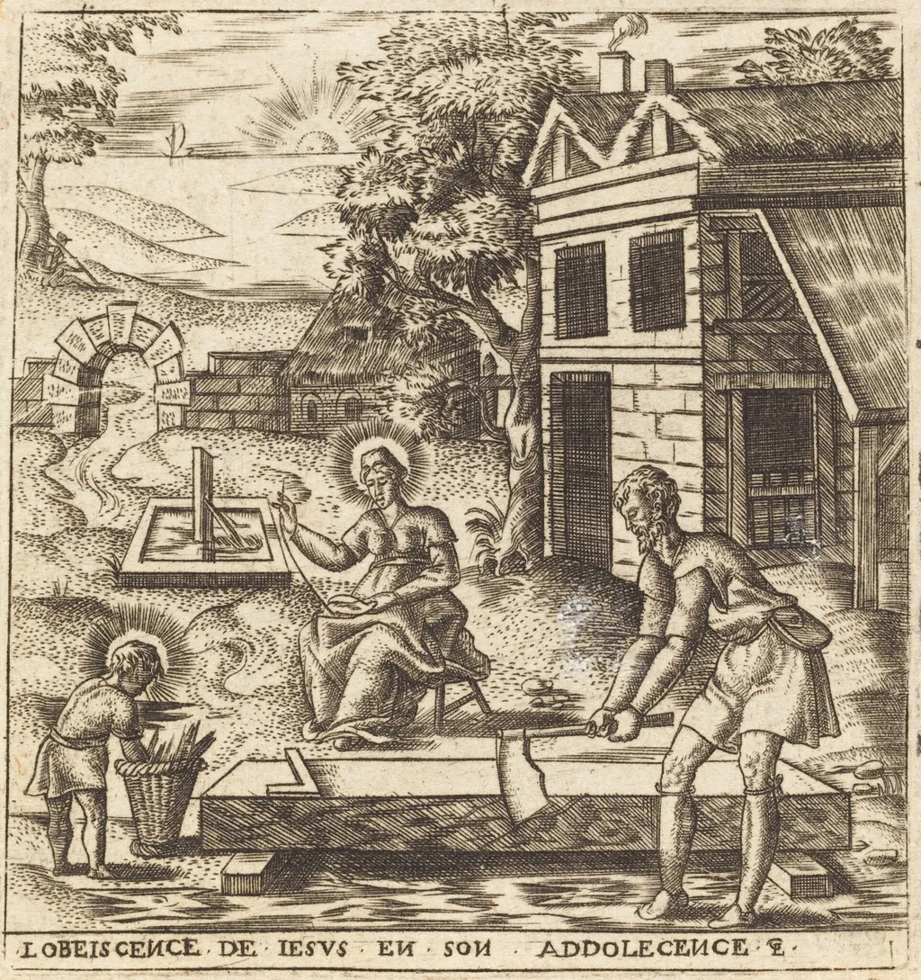 Jesus the Obedient Son, by Léonard Gaultier, ink, 1578