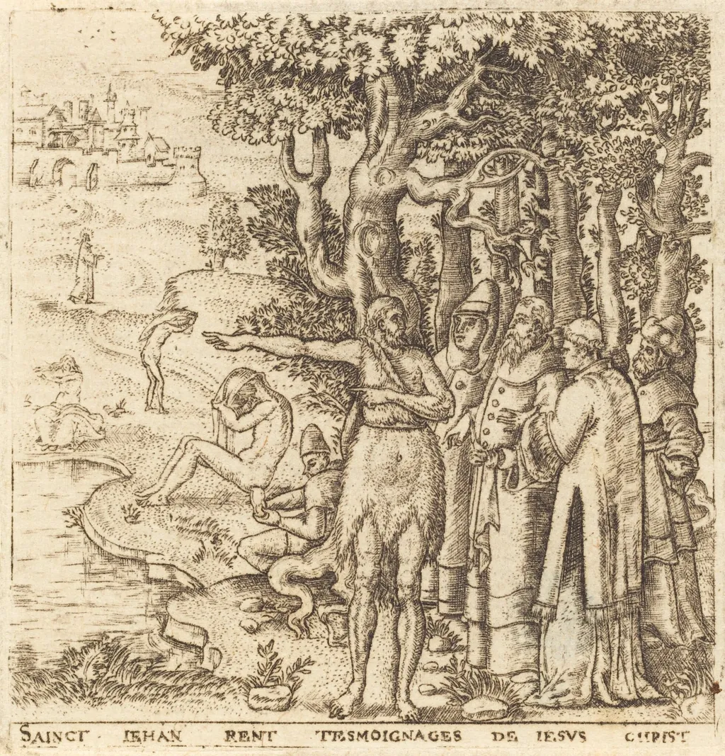 John the Baptist Testifies for Christ, by Léonard Gaultier, ink, 1578