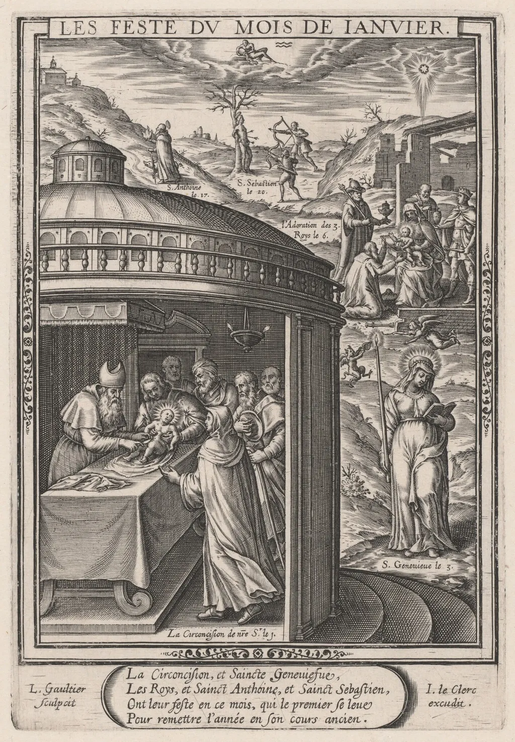 Les Feste du mois de Janvier (January: the Circumcision), by Léonard Gaultier, ink, 1603