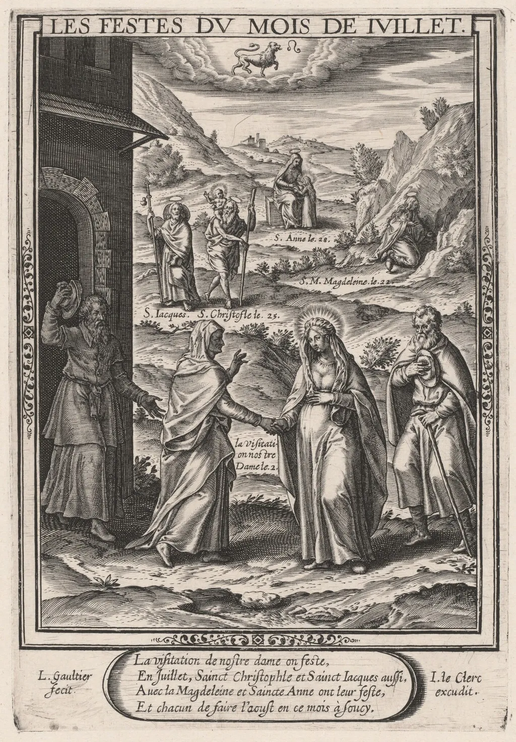 Les Festes du mois de Juillet (July: The Visitation), by Léonard Gaultier, ink, 1603