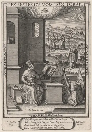 Les Festes du mois de Octobre (October: Saint Luke), by Léonard Gaultier, 1603