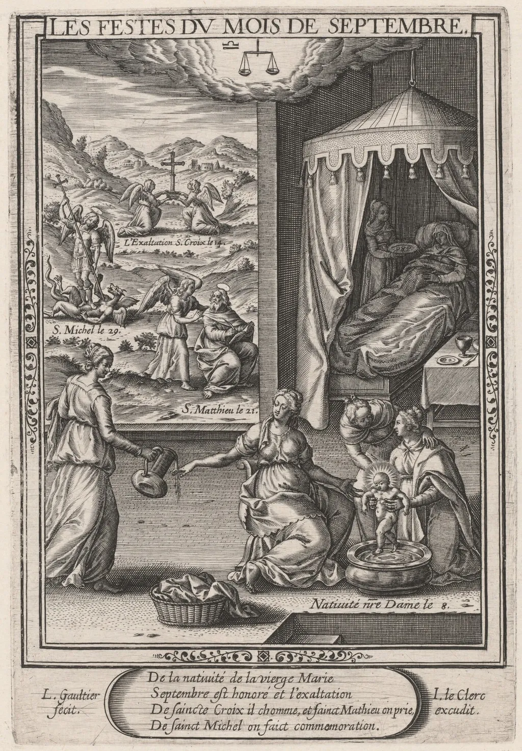 Les Festes du mois de Septembre (September: Birth of the Virgin), by Léonard Gaultier, ink, 1603
