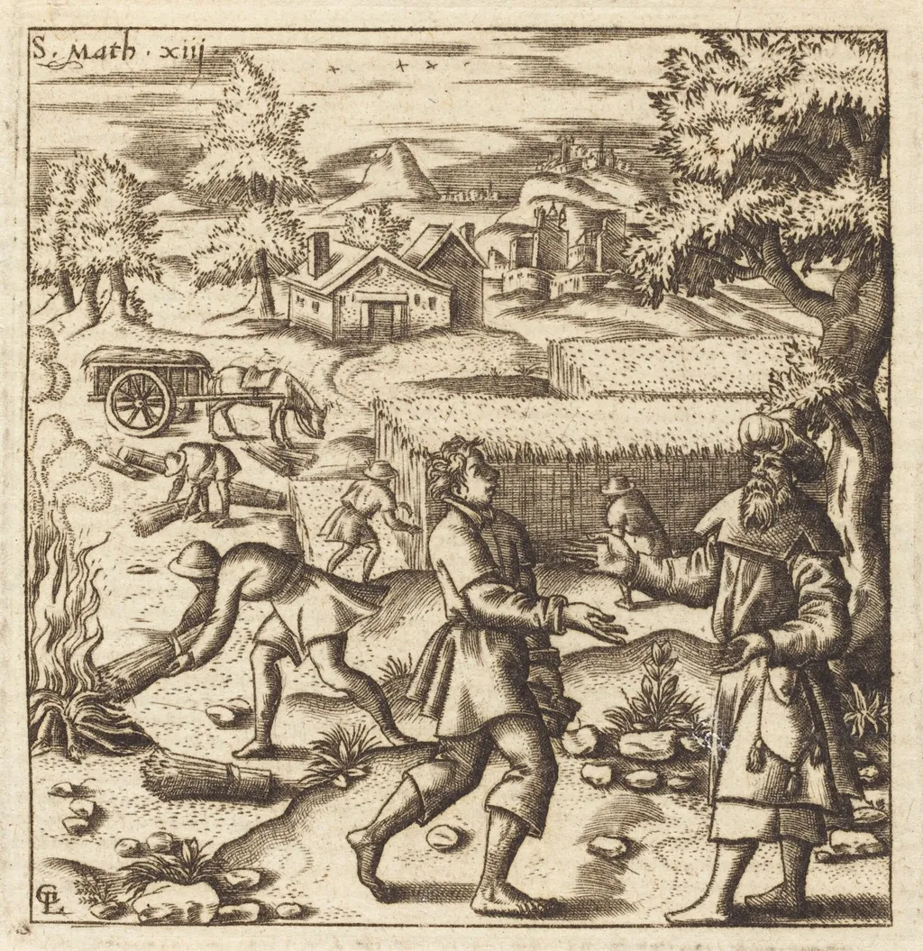 Parable of Weeds in the Wheat, by Léonard Gaultier, ink, 1578