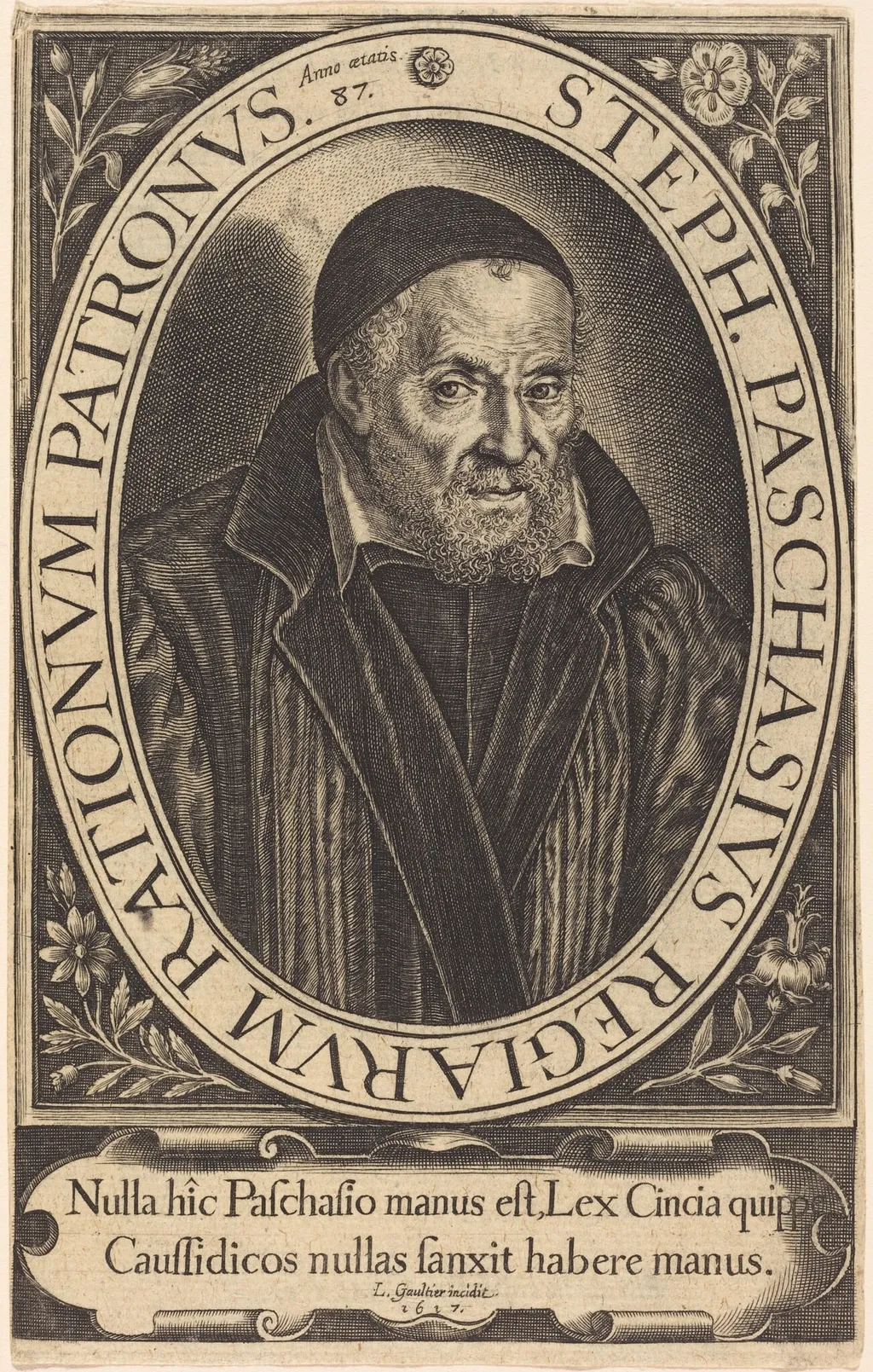 Stephanus Paschinus, by Léonard Gaultier, ink, 1617
