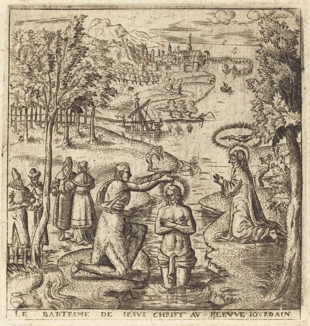 The Baptism of Christ, by Léonard Gaultier, ink, 1578