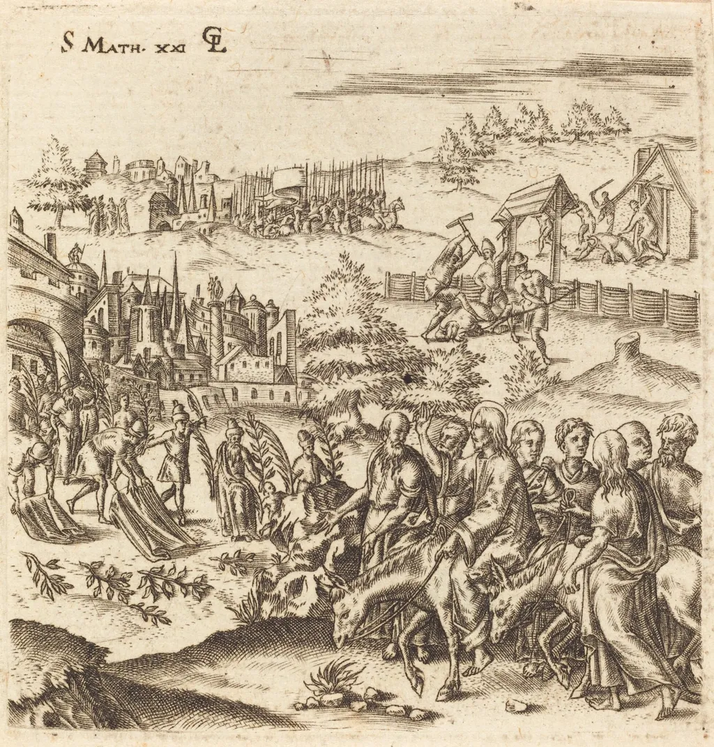 The Entry into Jerusalem, by Léonard Gaultier, ink, 1578