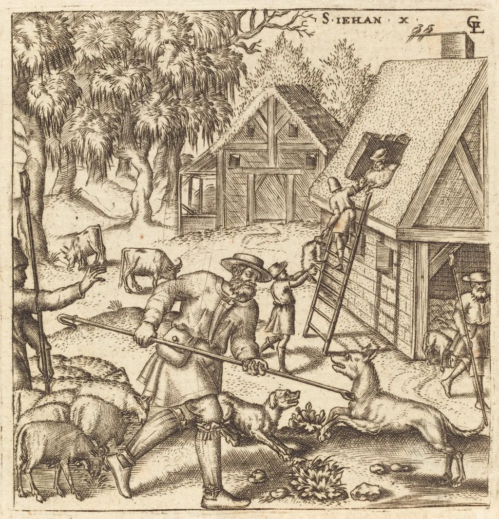 The Parable of the Good Shepherd, by Léonard Gaultier, ink, 1578