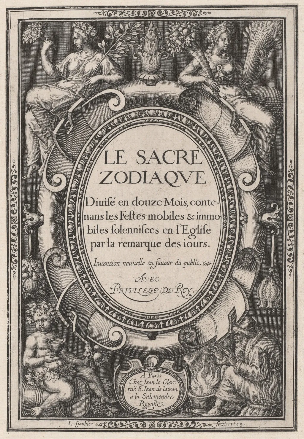 Title Page, by Léonard Gaultier, ink, 1603