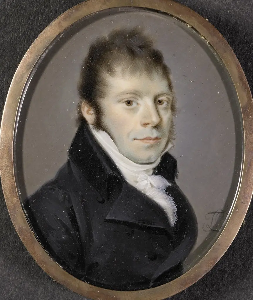 Portrait of a man, signed "LT" and marked "JHB", by Leonardus Temminck