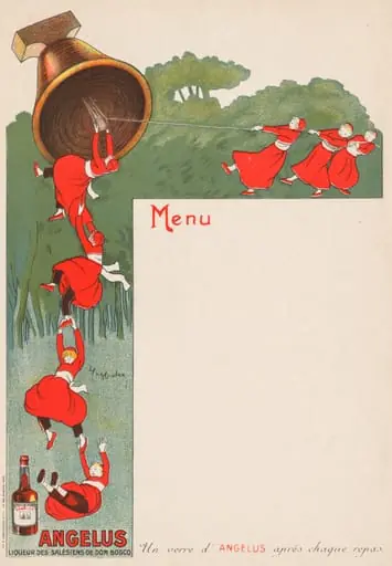 Menu Page (Angelus: Liqeur des Salésiens de Dom Bosco), by Leonetto Cappiello